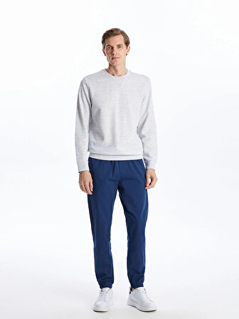 LCWAIKIKI Classic Bej Bisiklet Yaka Uzun Kollu Erkek Sweatshirt