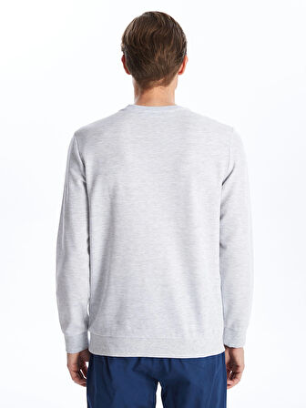 LCWAIKIKI Classic Bej Bisiklet Yaka Uzun Kollu Erkek Sweatshirt