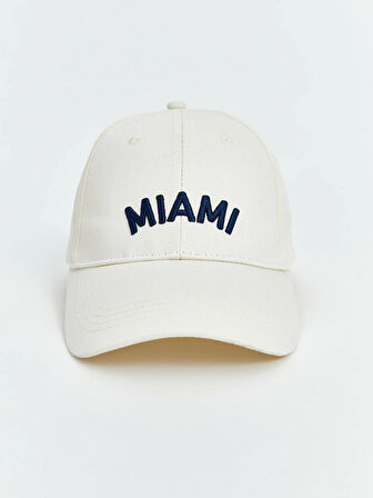 LCW ACCESSORIES Ekru Yazı Nakışlı Kadın Kep Şapka
