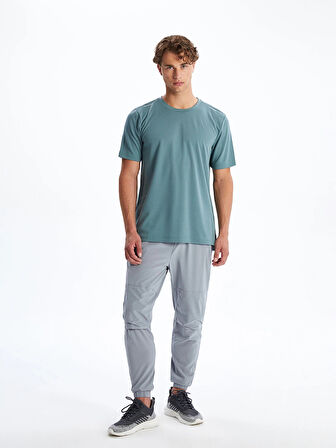 XSIDE ACTIVE Mavi Bisiklet Yaka Kısa Kollu Erkek Spor Tişört