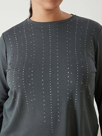 LCW Grace YEŞİL Bisiklet Yaka Desenli Kadın Bluz