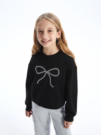 LCWK Bisiklet Yaka Kız Çocuk Sweatshirt