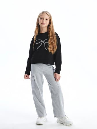 LCWK Bisiklet Yaka Kız Çocuk Sweatshirt