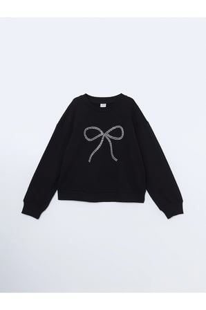 LCWK Bisiklet Yaka Kız Çocuk Sweatshirt