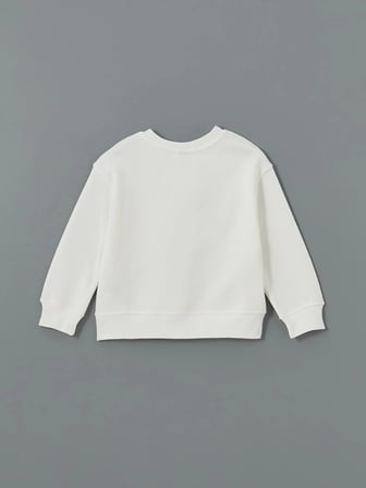 LCW Kids Ekru Bisiklet Yaka Kız Çocuk Sweatshirt