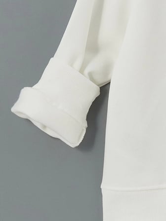 LCW Kids Ekru Bisiklet Yaka Kız Çocuk Sweatshirt
