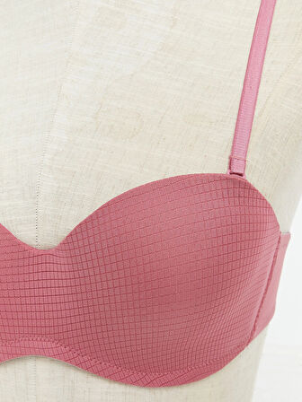LCW DREAM Pembe Balenli Dolgusuz Düz Straplez Sütyen