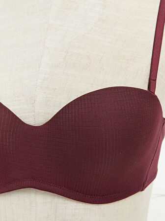 LCW DREAM Mürdüm Balenli Dolgusuz Düz Straplez Sütyen