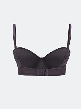 LCW DREAM Antrasit Balenli Dolgusuz Düz Straplez Sütyen