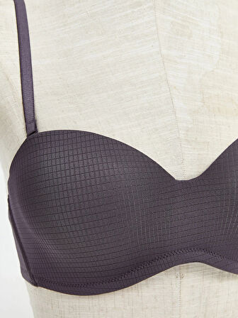 LCW DREAM Antrasit Balenli Dolgusuz Düz Straplez Sütyen