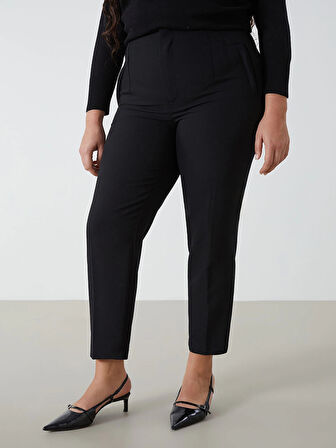 LCW Vision SİYAH Kadın Havuç Kesim Düz Pantolon