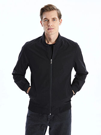 LCWAIKIKI Classic SİYAH Standart Kalıp Kolej Yaka Erkek Mont