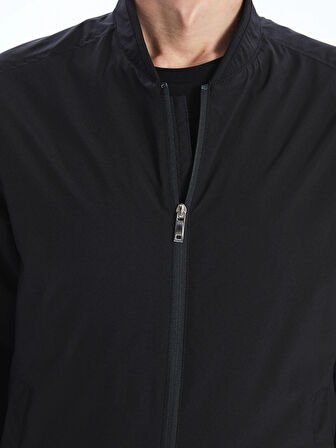 LCWAIKIKI Classic SİYAH Standart Kalıp Kolej Yaka Erkek Mont