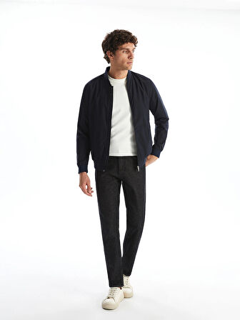 LCWAIKIKI Classic Lacivert Standart Kalıp Kolej Yaka Erkek Mont