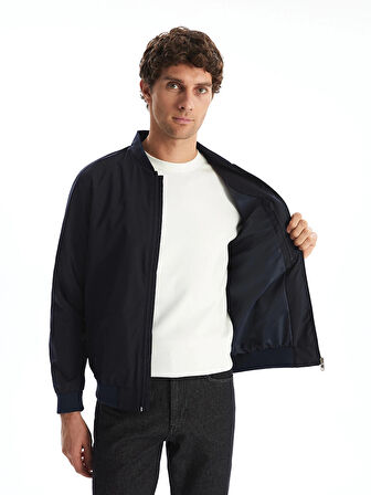 LCWAIKIKI Classic Lacivert Standart Kalıp Kolej Yaka Erkek Mont