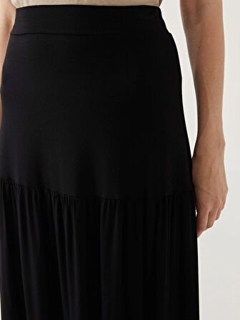 LCW Grace SİYAH Beli Lastikli A Kesim Kadın Etek