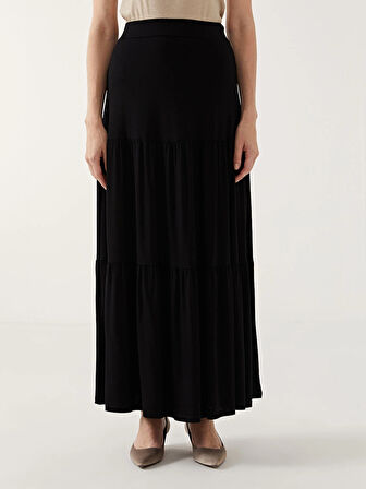 LCW Grace SİYAH Beli Lastikli A Kesim Kadın Etek