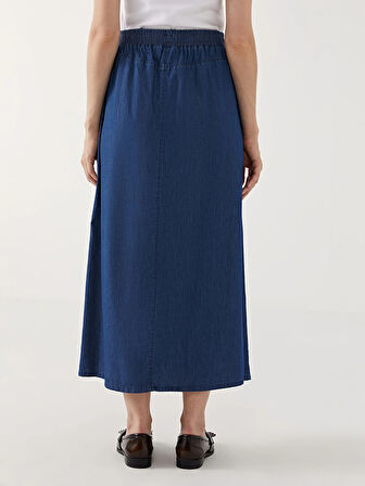 LCW Grace MAVİ Beli Lastikli Kadın Jean Etek
