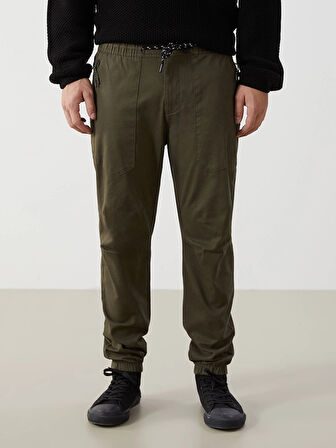 XSIDE HAKİ Standart Kalıp Gabardin Erkek Jogger Pantolon