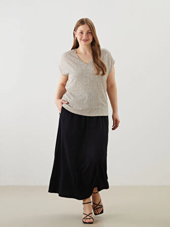 LCW Grace Siyah Beli Lastikli Kadın Etek