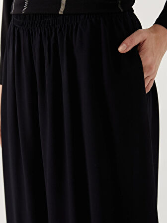 LCW Grace Siyah Beli Lastikli Kadın Etek