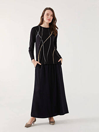 LCW Grace Siyah Beli Lastikli Kadın Etek