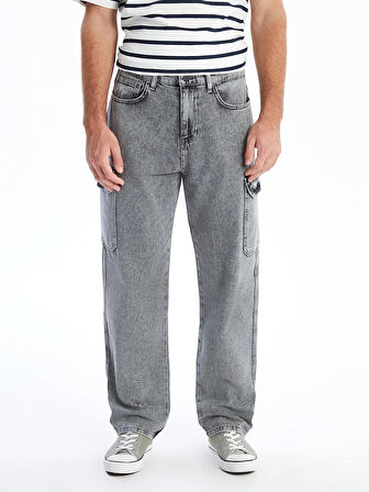 XSIDE GRİ Baggy Fit Erkek Jean Pantolon