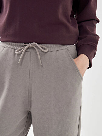 LCW Vision Gri Beli Lastikli Kadın Kalın Jogger Eşofman Altı