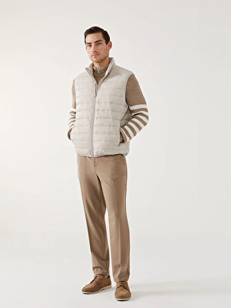 SOUTHBLUE Bej Standart Kalıp Dik Yaka Erkek Şişme Yelek