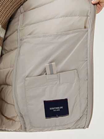 SOUTHBLUE Bej Standart Kalıp Dik Yaka Erkek Şişme Yelek