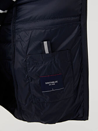 SOUTHBLUE Lacivert Standart Kalıp Dik Yaka Erkek Şişme Mont