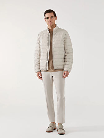 SOUTHBLUE Bej Standart Kalıp Dik Yaka Erkek Şişme Mont