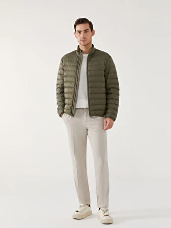 SOUTHBLUE Yeşil Standart Kalıp Dik Yaka Erkek Şişme Mont