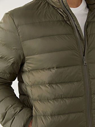 SOUTHBLUE Yeşil Standart Kalıp Dik Yaka Erkek Şişme Mont