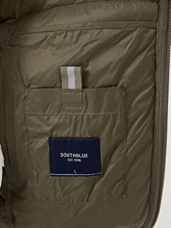SOUTHBLUE Yeşil Standart Kalıp Dik Yaka Erkek Şişme Mont