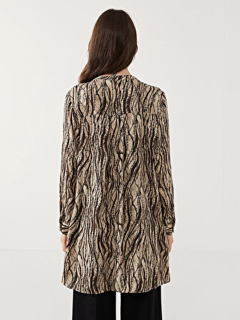 LCW Grace KAHVERENGİ Hakim Yaka Desenli Kadın Tunik