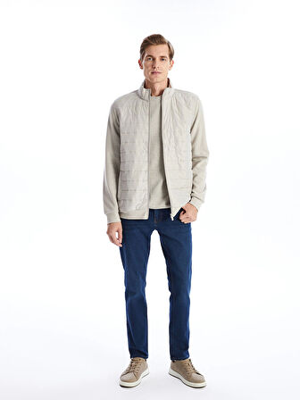 LCWAIKIKI Basic BEJ Standart Kalıp Dik Yaka Erkek Mont