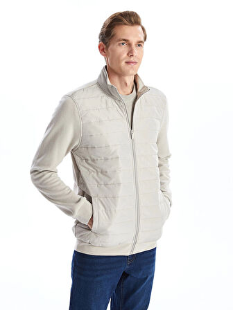 LCWAIKIKI Basic BEJ Standart Kalıp Dik Yaka Erkek Mont