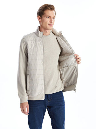 LCWAIKIKI Basic BEJ Standart Kalıp Dik Yaka Erkek Mont