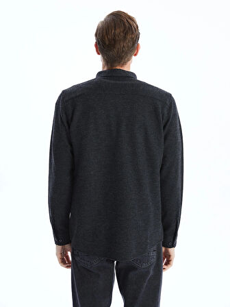 LCWAIKIKI Classic Siyah Regular Fit Uzun Kollu Gabardin Erkek Gömlek