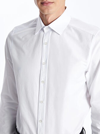 LCWAIKIKI Formal Beyaz Slim Fit Uzun Kollu Poplin Erkek Gömlek