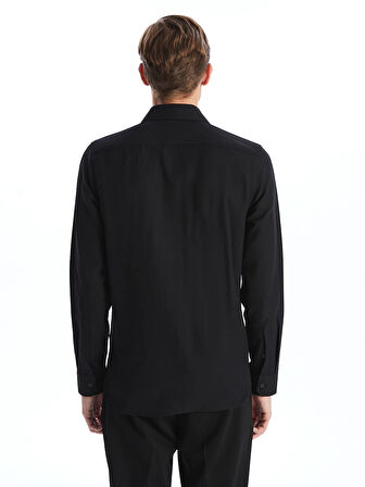 LCWAIKIKI Formal Siyah Slim Fit Uzun Kollu Oxford Erkek Gömlek