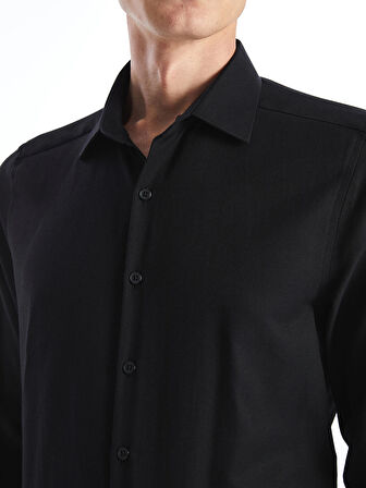 LCWAIKIKI Formal Siyah Slim Fit Uzun Kollu Oxford Erkek Gömlek