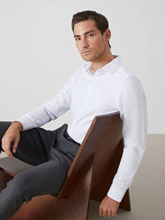 LCWAIKIKI Formal Beyaz Slim Fit Uzun Kollu Oxford Erkek Gömlek