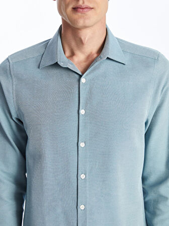 LCWAIKIKI Formal Yeşil Slim Fit Uzun Kollu Oxford Erkek Gömlek