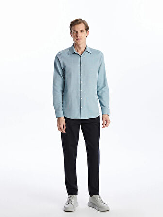 LCWAIKIKI Formal Yeşil Slim Fit Uzun Kollu Oxford Erkek Gömlek