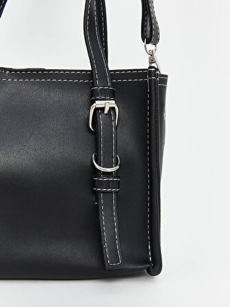 LCW ACCESSORIES SİYAH Deri Görünümlü Kadın Omuz Çantası