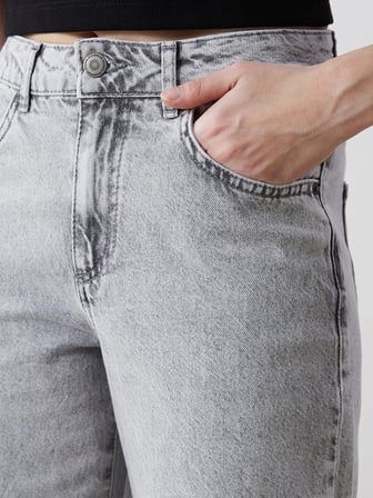 LCW Jeans GRİ Wideleg Kadın Jean Pantolon