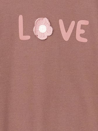 LCW Kids Bordo Bisiklet Yaka Uzun Kollu Kız Çocuk Tişört