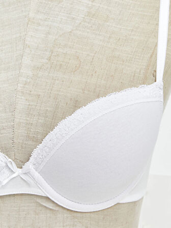 LCW DREAM Beyaz Balenli Dolgusuz Düz Tişört Sütyen 2'li Paket